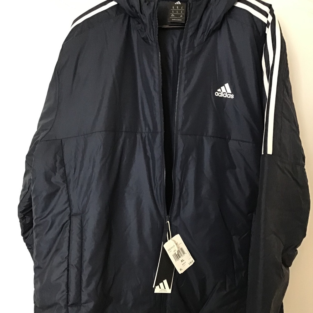 ADIDAS ESSENTIALS HOODED 3-STRIPES LIGHTWEIGHT JACKET - Picture 10 of 16